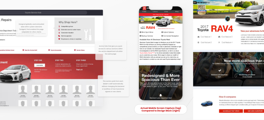 Automotive Landing Pages & UI